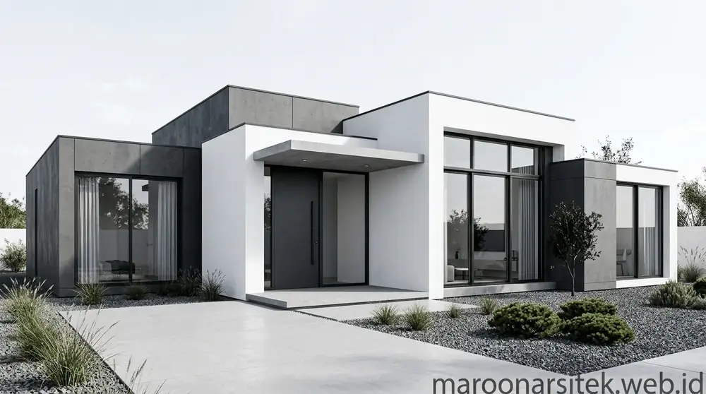Arsitektur Rumah Residensial Minimalis Tropis — Maroon Arsitek